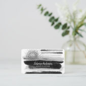 Elegant Modernes Abstrakt Schwarz und Weiß Visitenkarte (Stehend Vorderseite)