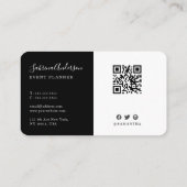 Elegant Modernes Abstrakt Schwarz und Weiß Visitenkarte (Rückseite)