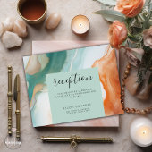 Elegant Modernes Abstraktes Agate Aquamarin Begleitkarte