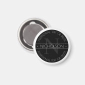 Elegant Modernes bearbeitbares Monogramm Schwarz & Magnet (Vorderseite/Rückseite)