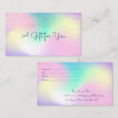 Elegant Modernes Berufliches Confetti Holographic Rabattkarte (Vorne/Hinten)