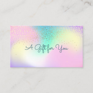 Elegant Modernes Berufliches Confetti Holographic Rabattkarte