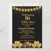 Elegant Modernes Black&Gold 50. Hochzeitstag Einladung (Vorderseite)
