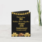Elegant Modernes Black & Gold Happy 50 Jahre alt Karte (Vorderseite)
