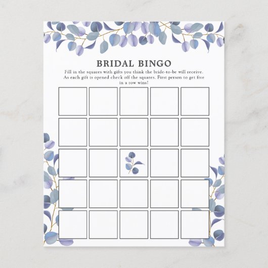 Elegant Modernes Brautparty Bingo Game (Vorderseite)