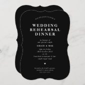 ELEGANT Modernes einfaches Abendessen mit Probe Sc Einladung (Vorne/Hinten)