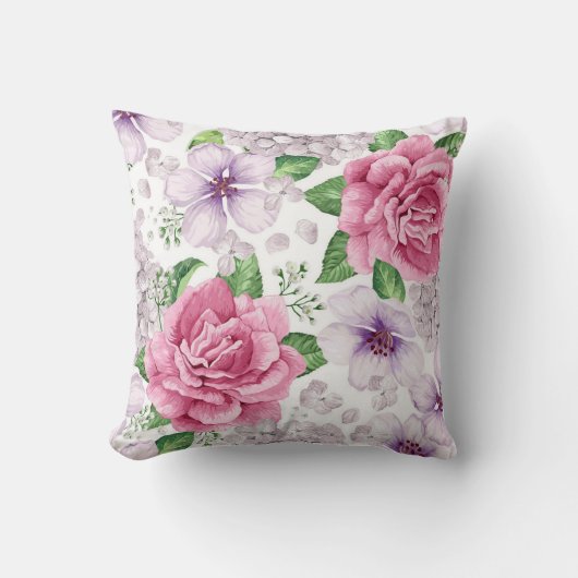 Elegant Modernes Floral Kissen (Vorderseite)