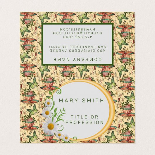 Elegant Modernes Floral Visitenkarten (Außenseite Aufgefaltet)