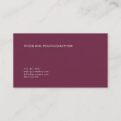 Elegant Modernes, florales Burgund & White Visitenkarte (Rückseite)