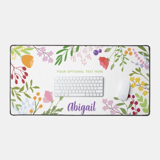 Elegant Modernes, florales Personalisiert Schreibtischunterlage (Tastatur & Maus)