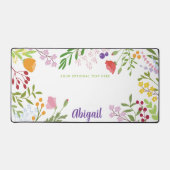 Elegant Modernes, florales Personalisiert Schreibtischunterlage (Vorderseite)