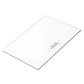 Elegant Modernes Girly Script Monogram Black Notizblock (angewinkelt)