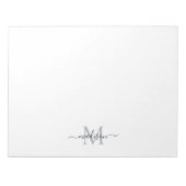 Elegant Modernes Girly Script Monogram Black Notizblock (Vorderseite)