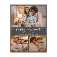 Elegant Modernes glückliches neues Jahr Schwarz 3