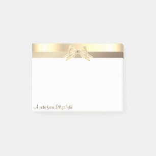 Elegant Modernes Gold Bogen- Personalisiert Post-it Klebezettel