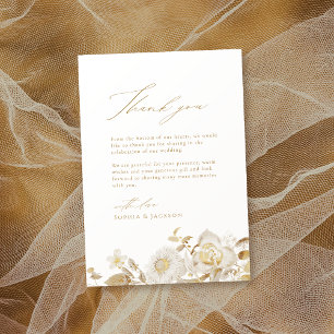 Elegant Modernes Gold Botanisches Flora Dankeskarte