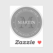 Elegant Modernes Grau & Weiß | transparent Aufkleber (Blatt)