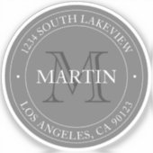 Elegant Modernes Grau & Weiß | transparent Aufkleber (Vorderseite)