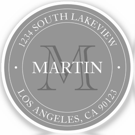 Elegant Modernes Grau & Weiß | transparent Aufkleber (Vorderseite)