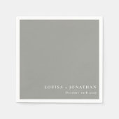 Elegant Modernes Gray Trendy Minimal Custom Serviette (Vorderseite)