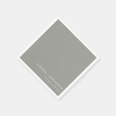 Elegant Modernes Gray Trendy Minimal Custom Serviette (Ecke)