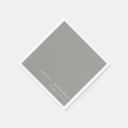 Elegant Modernes Gray Trendy Minimal Custom Serviette (Ecke)
