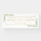 Elegant Modernes Grün Gold Abschluss Banner (Horizontal)