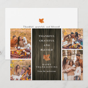 Elegant Modernes Happy Thanksgiving Herbst 4 Foto Feiertagskarte