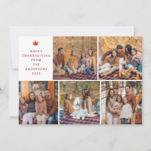 Elegant Modernes Happy Thanksgiving Herbst 5 Foto Feiertagskarte
