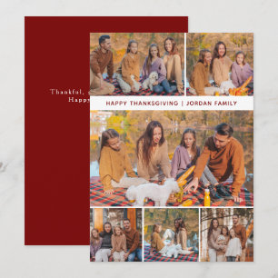 Elegant Modernes Happy Thanksgiving Herbst 6 Foto Feiertagskarte