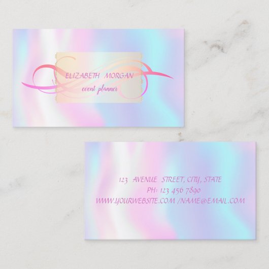 Elegant Modernes Holografisches Visitenkarte (Vorne/Hinten)