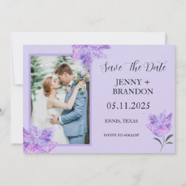Elegant Modernes Lila Foto Lilac Save The Date