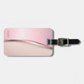 Elegant Modernes Metallisches, rosa Gepäckanhänger (Vorderseite horizontal)