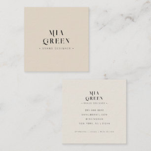 Elegant Modernes Minimal Professionelles Neutral Quadratische Visitenkarte