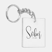 Elegant Modernes, minimales Minimum seit Datum Schlüsselanhänger (Vorderseite links)