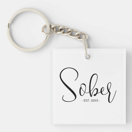 Elegant Modernes, minimales Minimum seit Datum Schlüsselanhänger (Vorderseite)