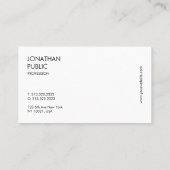 Elegant Modernes Minimalistisches Beruflich Einfac Visitenkarte (Rückseite)