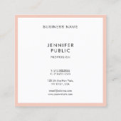 Elegant Modernes, Minimalistisches Berufliches Quadratische Visitenkarte (Rückseite)