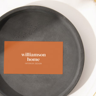 Elegant Modernes Minimalistisches Burnt Orange Cre Visitenkarte