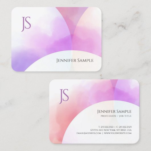 Elegant Modernes Minimalistisches Monogramm Einfac Visitenkarte (Vorne/Hinten)