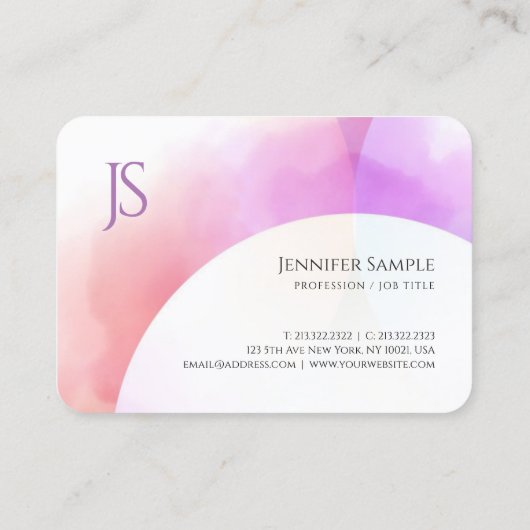 Elegant Modernes Minimalistisches Monogramm Einfac Visitenkarte (Rückseite)