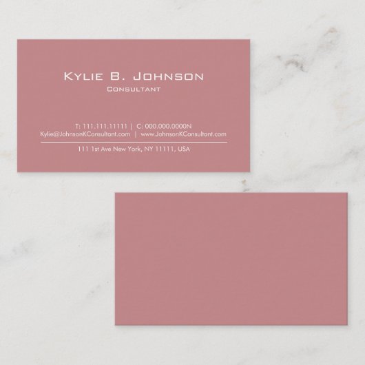 Elegant Modernes, Minimalistisches Personalisiert Visitenkarte (Vorne/Hinten)