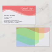 ELEGANT MODERNES MINIMALISTISCHES ROTES WEISS VISITENKARTE (Vorne/Hinten)