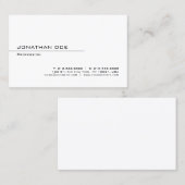 Elegant Modernes Minimalistisches Weiß Schlicht Be Visitenkarte (Vorne/Hinten)