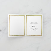 Elegant Modernes Minimalistisches Weißes Gold 50. Dankeskarte (Innenseite)