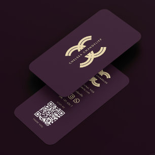 Elegant Modernes Monogram C Luxury Lila Visitenkarte