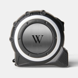 Elegant Modernes Monogram, Initial Silver Metallic Maßband