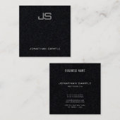 Elegant Modernes Monogram Premium Black Schlicht Quadratische Visitenkarte (Vorne/Hinten)