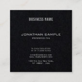 Elegant Modernes Monogram Premium Black Schlicht Quadratische Visitenkarte (Rückseite)