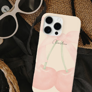 Elegant Modernes Monogram Stilftige Kirschen Pink  iPhone 16 Pro Max Hülle